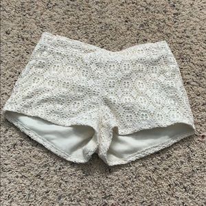Cream lace shorts